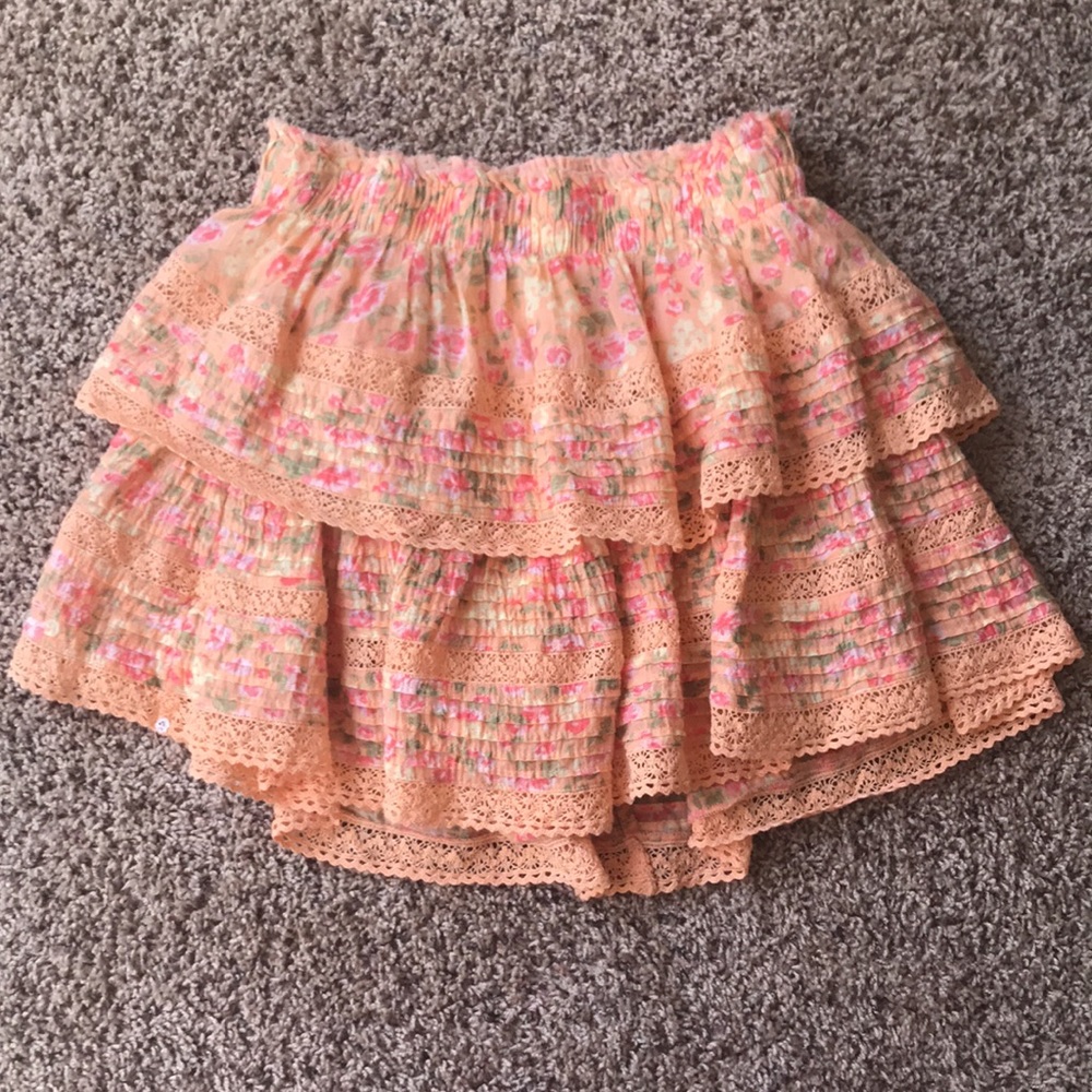 Aerie Rock N Ruffle Floral Printed Mini Skirt
